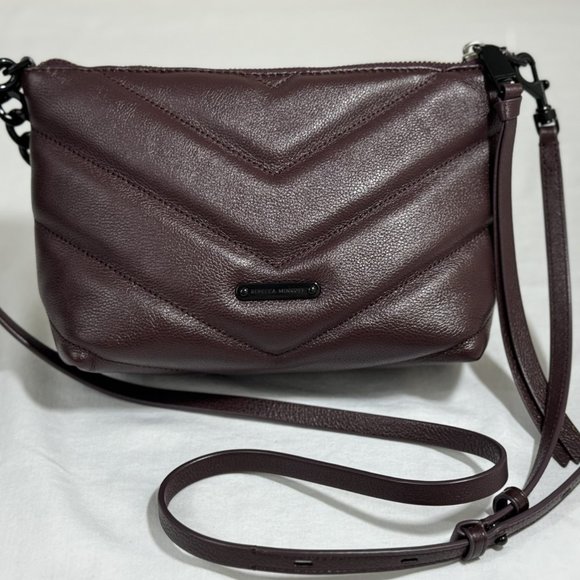 Rebecca Minkoff Edie Quilted Leather Chain Crossbody Bag Concord Black Hardware - Picture 2 of 12